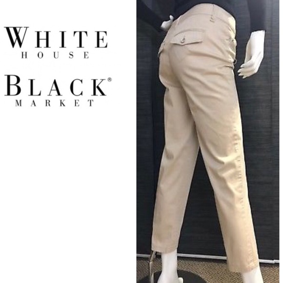White House Black Market Pants - White House Black Market Khaki Cropped Pants